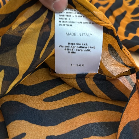 ANIYE BY MADE IN ITALY 100% Viscose zebra stripes classic neckline button up - Picture 9 of 14